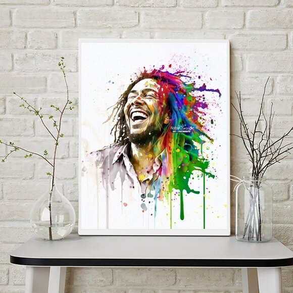 20x30 Bob Marley Smiling Fantasy Art Watercolor Oil Painting Poster Wall Art P…‎ - Picture 3 of 7